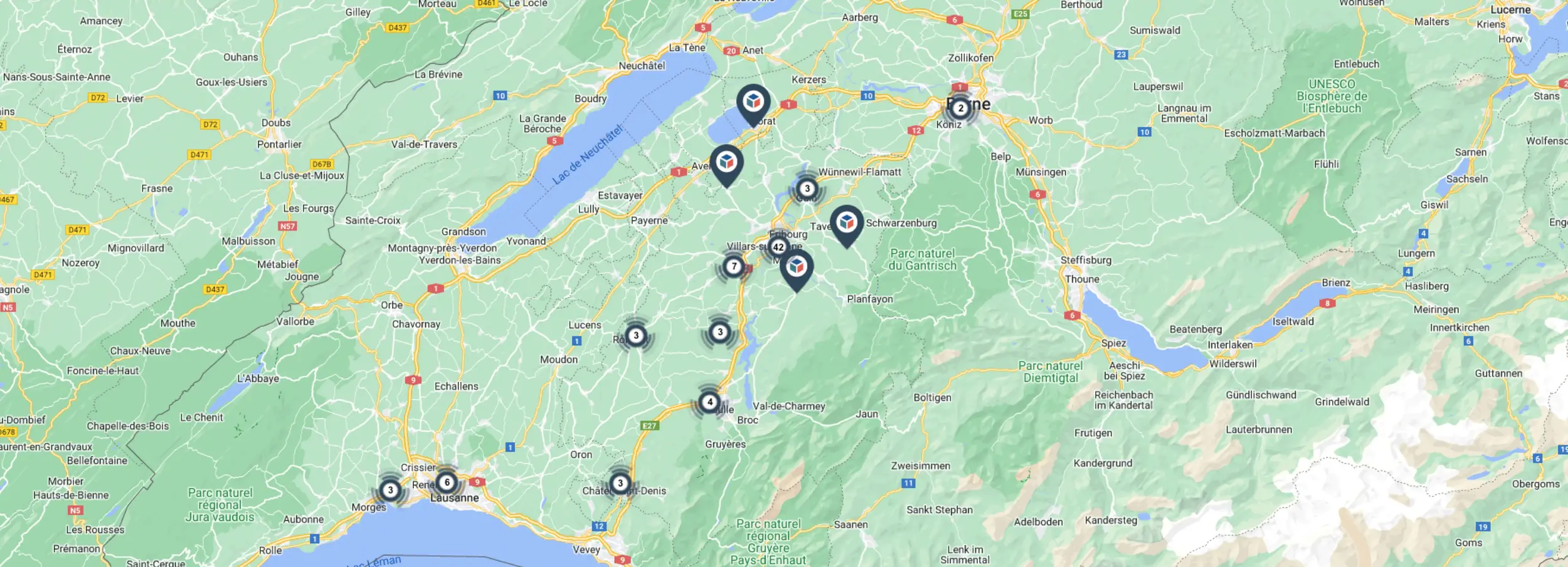 Image de la map regroupant les entreprises